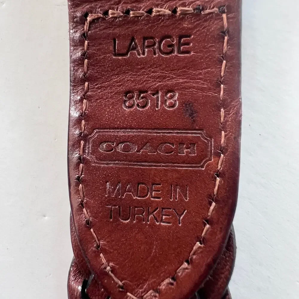 Coach Brown Braided Woven Leather Belt Made in Turkey 40” Boho Classic